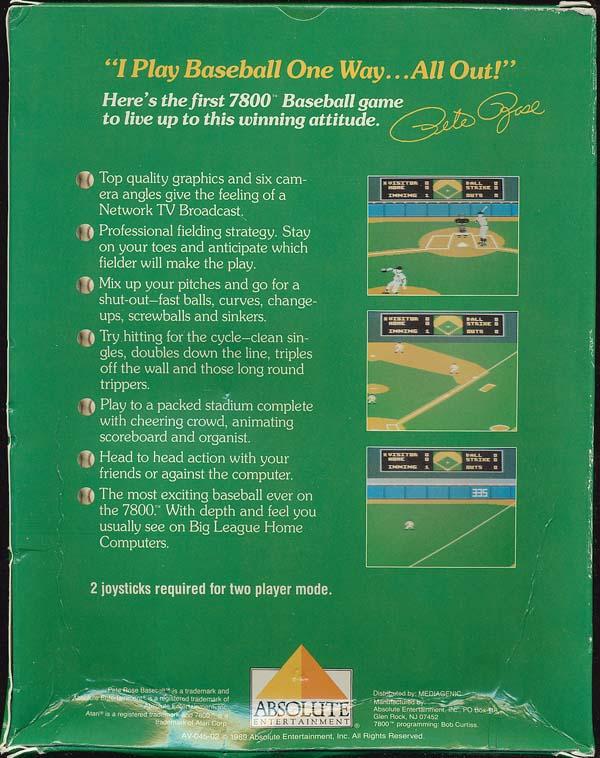 Pete Rose Baseball Box Scan - Back